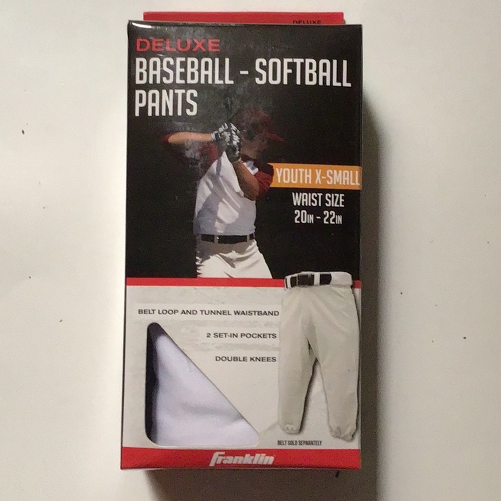 Franklin Deluxe White Baseball Softball Athletic Pants Youth X Small NWT